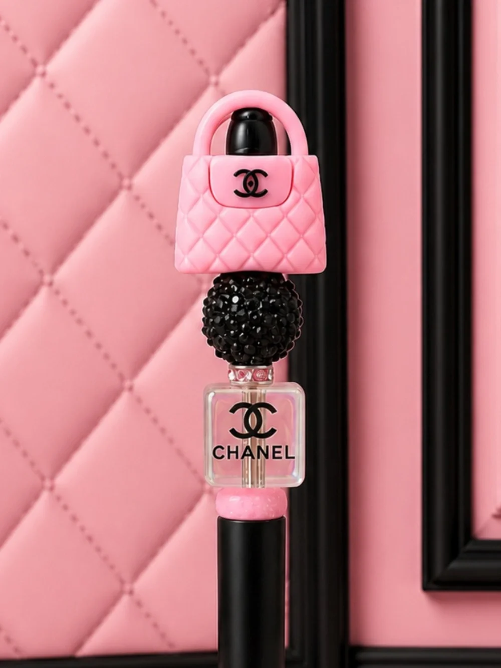 Elegant Pink & Black Handmade Pen